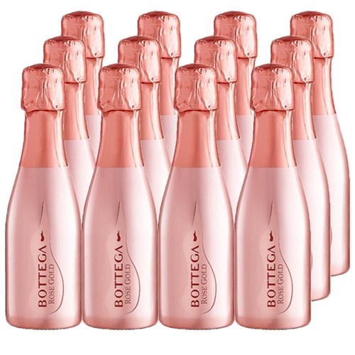 Case of 12 Bottles of Mini Bottega Rose 20cl – Ideal for Parties or Giveaways